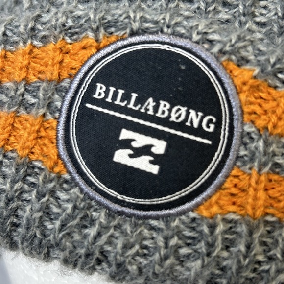 Billabong Knit Beanie Skate Surf Biker Punk Gotcha Rusty OP 90s Y2K Gray Orange - Picture 10 of 10